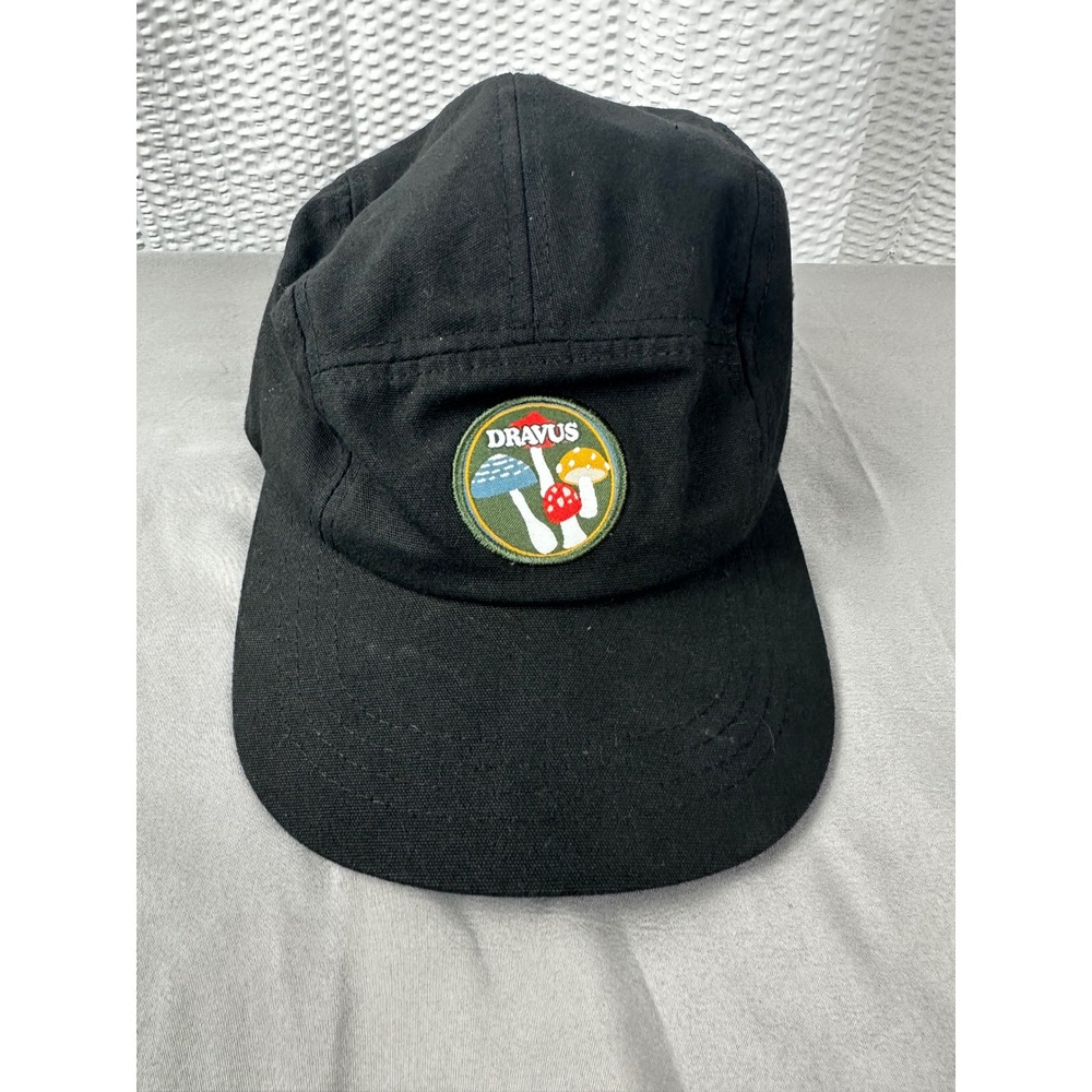 Dravus Catch Black Canvas 5 Panel Strapback Hat